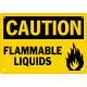 Caution Flammable Liquids Safety Sign