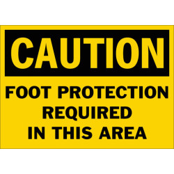 Caution Foot Protection Required In This Area Safety Sign Caution Foot Protection Required In This Area Safety Sign