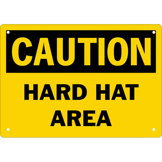 Caution Hard Hat Area Safety Sign