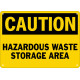 Caution Hazardous Waste Storage Area Safety Sign