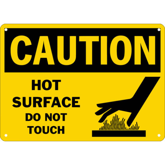 Caution Hot Surface Do Not Touch Safety Sign