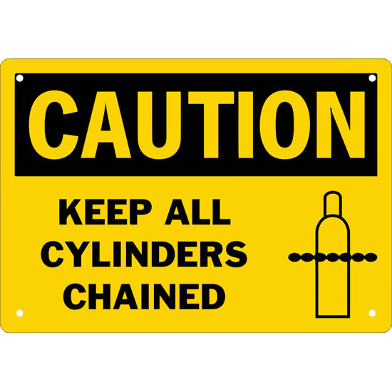 Caution Keep All Cylinders Chained Safety Sign