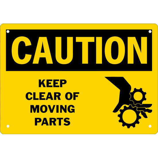 Caution Keep Clear Of Moving Parts Safety Sign