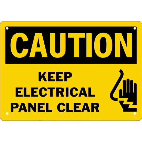 Caution Keep Electrical Panel Clear Safety Sign Caution Keep Electrical Panel Clear Safety Sign