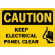 Caution Keep Electrical Panel Clear Safety Sign