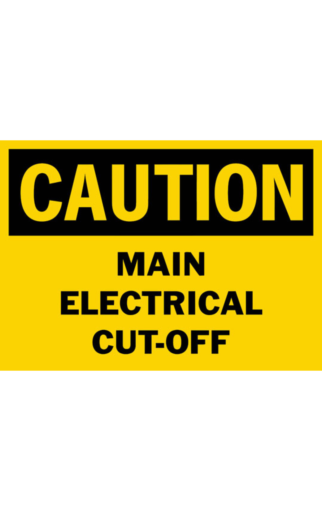 Cable Cut Sign Caution Main Electrical Cut-Off Safety Sign