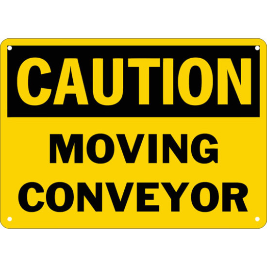 Caution Moving Conveyor Safety Sign