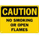Caution No Smoking Or Open Flames Safety Sign