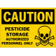 Caution Pesticide Storage Authorized Personnel Only Safety Sign