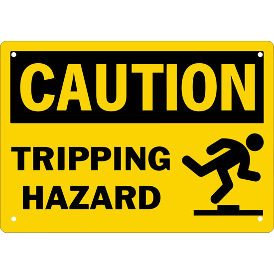 Caution Tripping Hazard Safety Sign