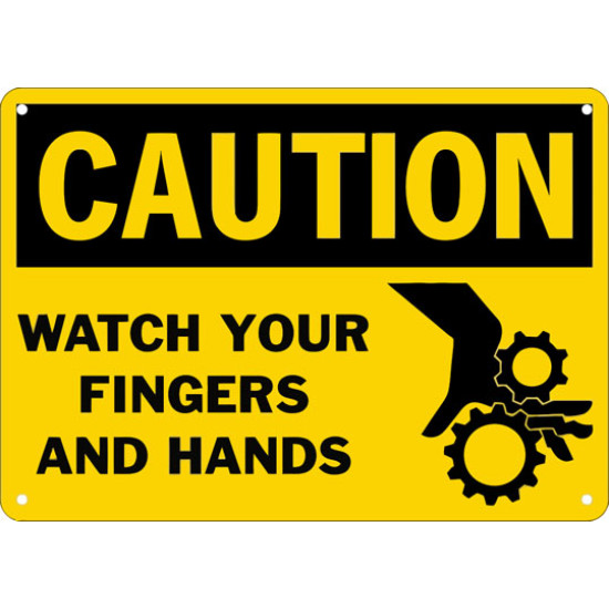 Caution Watch Your Fingers And Hands Safety Sign