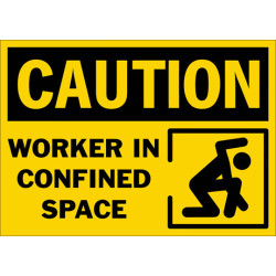 Caution Worker In Confined Space Safety Sign