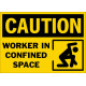 Caution Worker In Confined Space Safety Sign