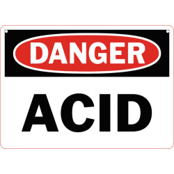Danger Acid Safety Sign