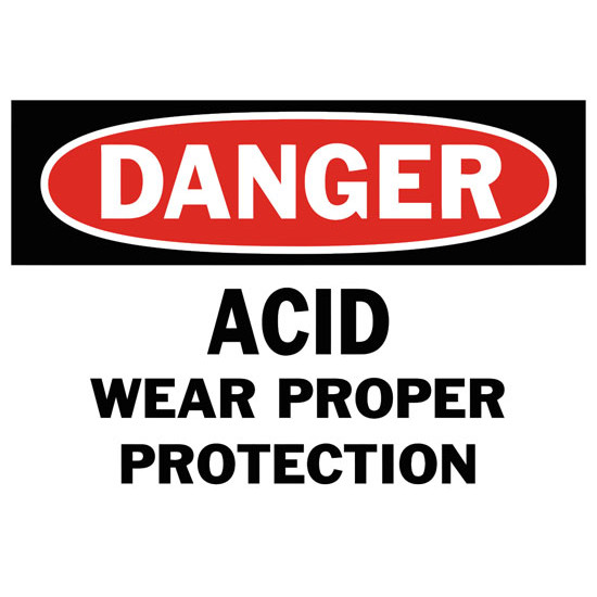 Danger Acid Wear Proper Protection Safety Sign