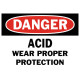 Danger Acid Wear Proper Protection Safety Sign