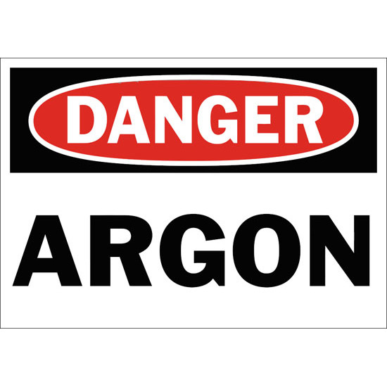 Danger Argon Safety Sign
