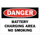 Danger Battery Charging Area No Smoking Safety Sign