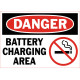 Danger Battery Charging Area Safety Sign