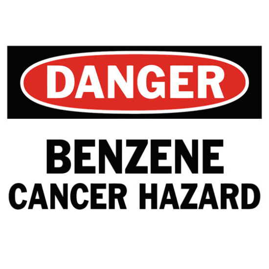 Danger Benzene Cancer Hazard Safety Sign