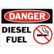 Danger Diesel Fuel No Smoking Safety Sign