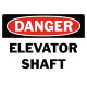 Danger Elevator Shaft Safety Sign