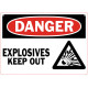 Danger Explosives Keep Out Safety Sign