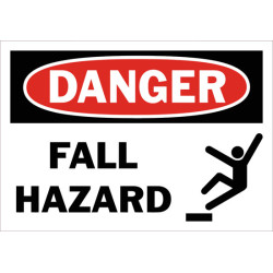 Danger Fall Hazard Safety Sign