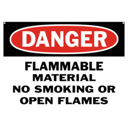 Danger Flammable Material No Smoking Or Open Flames Safety Sign