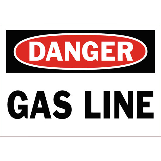 Danger Gas Line Safety Sign