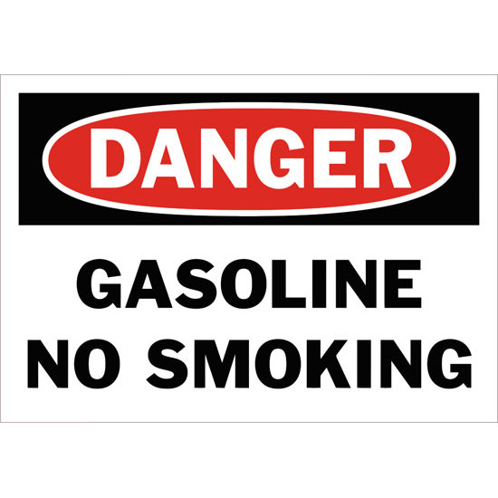 Danger Gasoline No Smoking Safety Sign