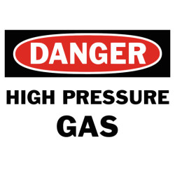 Danger High Pressure Gas Safety Sign