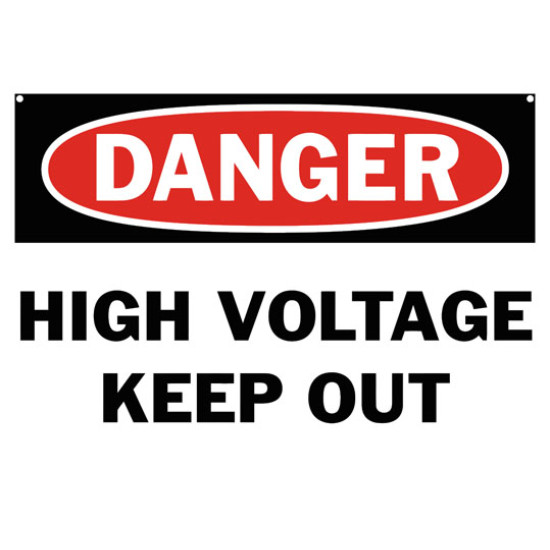 Danger High Voltage Keep Out Safety Sign