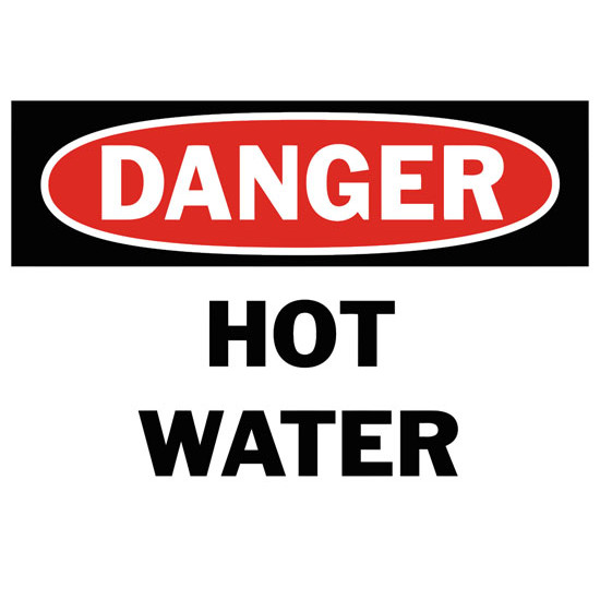 Danger Hot Water Safety Sign