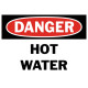 Danger Hot Water Safety Sign