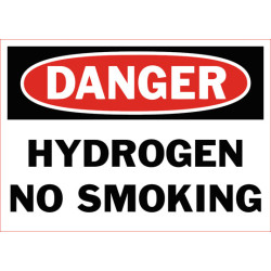 Danger Hydrogen No Smoking Safety Sign