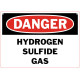 Danger Hydrogen Sulfide Gas Safety Sign