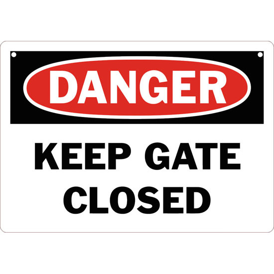 Danger Keep Gate Closed Safety Sign