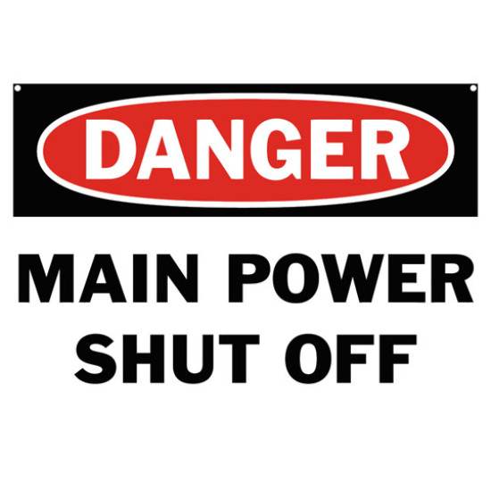 Danger Main Power Shut Off Safety Sign
