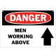 Danger Men Working Above Safety Sign