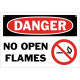 Danger No Open Flames Safety Sign