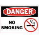Danger No Smoking Safety Sign