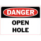 Danger Open Hole Safety Sign