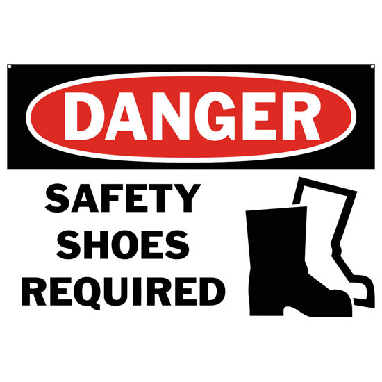 Danger Safety Shoes Required Safety Sign