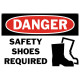 Danger Safety Shoes Required Safety Sign