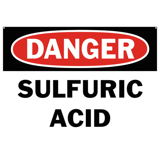 Danger Sulfuric Acid Safety Sign