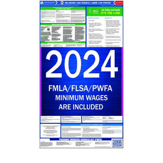 2024 Delaware State and Federal All-In-One Labor Law Poster 2024 Delaware State and Federal All-In-One Labor Law Poster