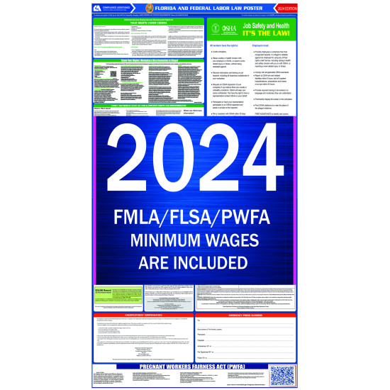 2023 Florida State and Federal All-In-One Labor Law Poster 2023 Florida State and Federal All-In-One Labor Law Poster