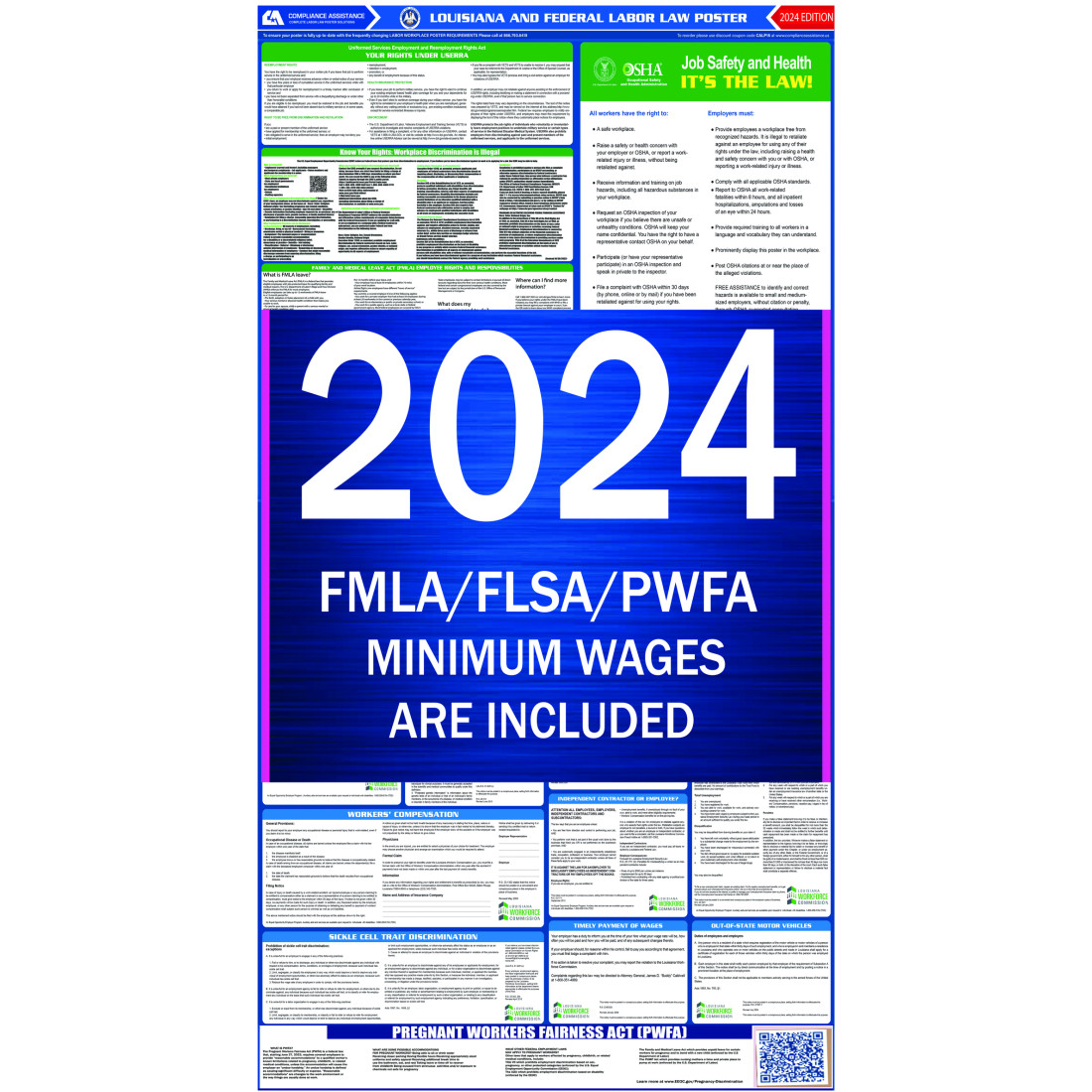 2023 Louisiana Labor Law Poster AllInOne State/Federal Fast Shipping