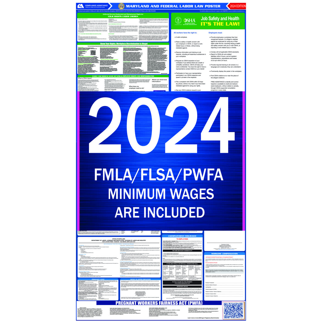 2023 Maryland Labor Law Poster AllInOne State/Federal
